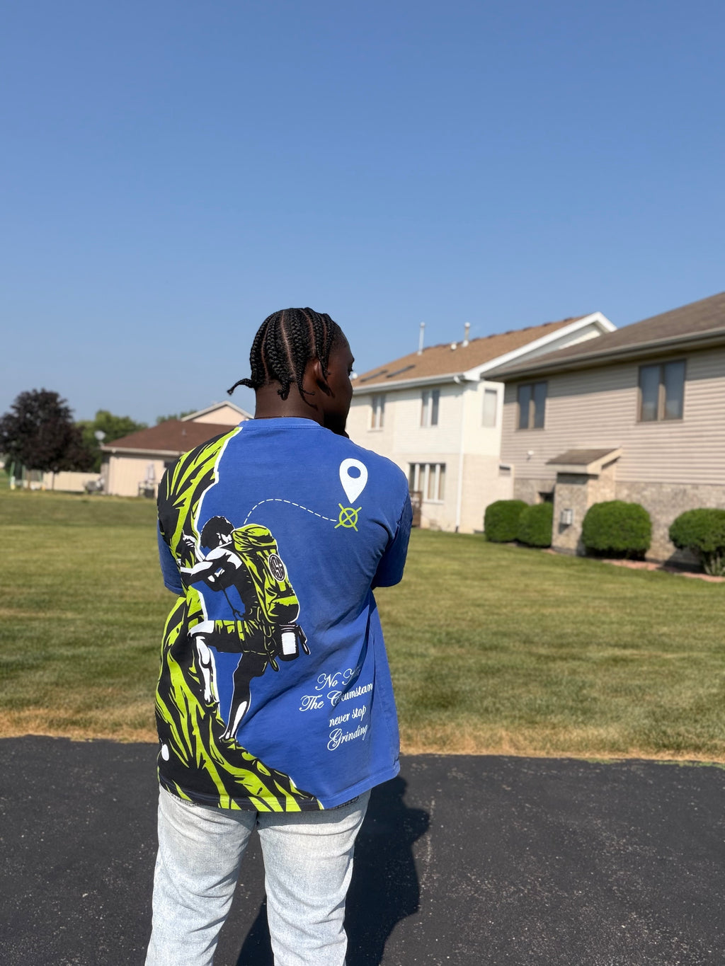 NSG “No Matter The Circumstance” Blue/Green Oversized Tee